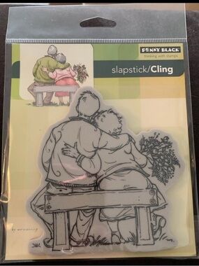 Slapstick/Cling Stamp – Gray/Black Love Bench Design